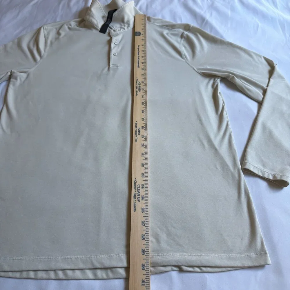Lululemon Evolution Polo Long Sleeve Shirt Mens XL Heathered Bone Beige LM3EQKS - Picture 9 of 9